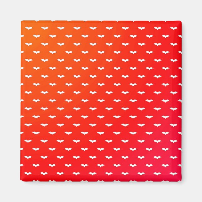 White Tiny Fladdermus Red Magnet (Framsidan)