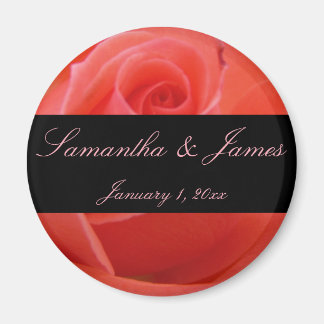 White Tipping Rosa ros Personal Bröllop Magnet