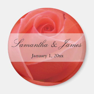 White Tipping Rosa ros Personal Bröllop Magnet
