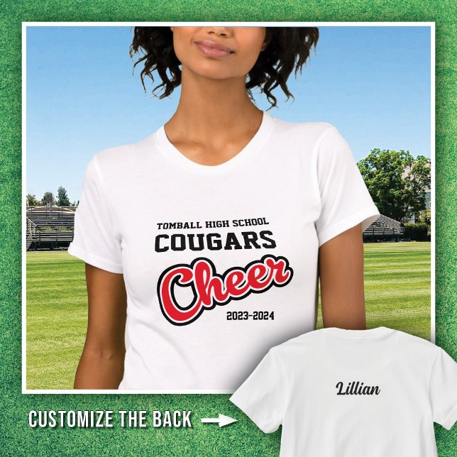 White Tomball High School Cougars Cheer 2023-2024 T Shirt (Skapare uppladdad)