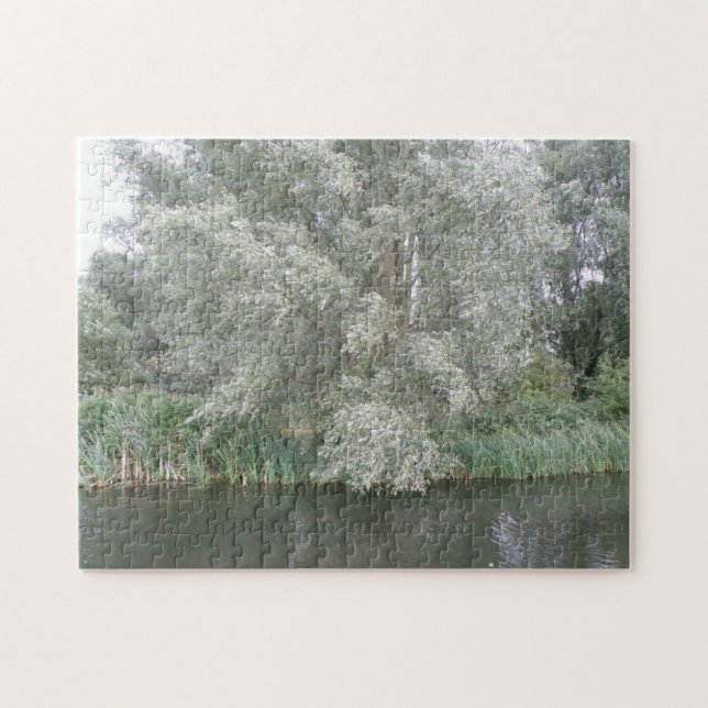 White Träd och River Ligcape Puzzle Pussel (Horisontell)