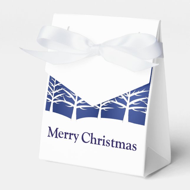 White Träd Silhouettes Elegant jul Presentaskar (Framsidan Sidan)