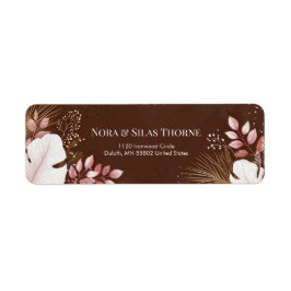 White Translucent Monstera Moody Botanical Border Returadress Etikett