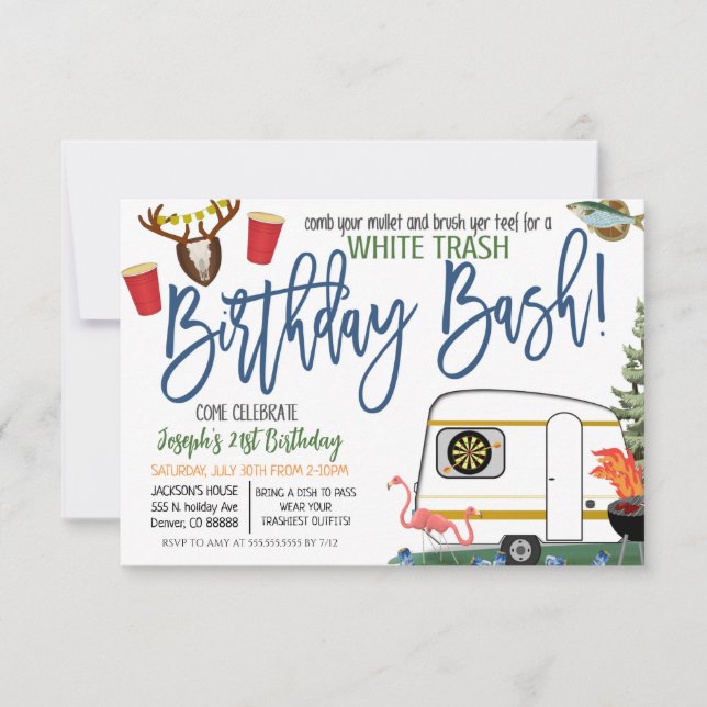White Trash Bash-inbjudan Inbjudningar (Framsida)