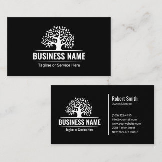 White Tree Logo Professionella Landskapsarkitektur Visitkort