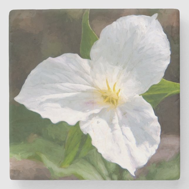 White Trillium Underlägg Sten (Framsidan)