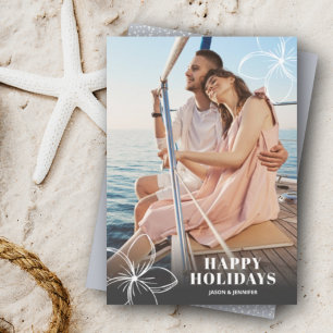 White Tropical Hawaiian Blommigt Photo Julkort