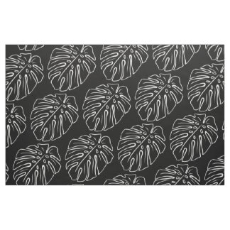 White Tropical Löv Motif on Snyggt Black Tyg