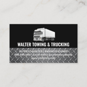 White Trucking Logotyp Ståltrim Logistik Visitkort