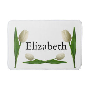 White Tulip Bathroom Bath Mat Badrumsmatta