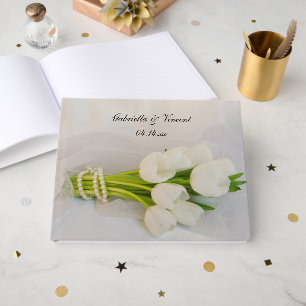 White Tulip Bouquet Vår bröllop Gästböcker