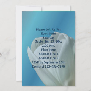 White Tulip Flower Petals Party Inbjudningar