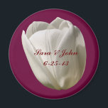 White Tulip Flower Wedding Favor Magnet<br><div class="desc">Delicate white tulip flower photography by Susan wedding favor magnet. Fill in your information in the template. Make more changes to font size, style, and color by clicking on Customize. If you have any questions or requests, please contact me. This design is available on many products in my gallery. Please...</div>