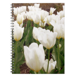 White Tulip Flowers Anteckningsbok