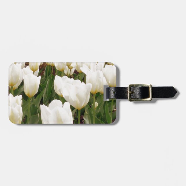 White Tulip Flowers Bagagebricka (Horisontell Framsida)
