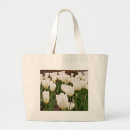 White Tulip Flowers Jumbo Tygkasse
