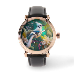 White Tumped Teal Vinge Jay Fantasy Bird Armbandsur