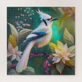 White Tumped Teal Vinge Jay Fantasy Bird Pussel