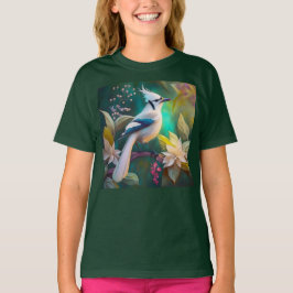 White Tumped Teal Vinge Jay Fantasy Bird T Shirt