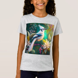 White Tumped Teal Vinge Jay Fantasy Bird T Shirt
