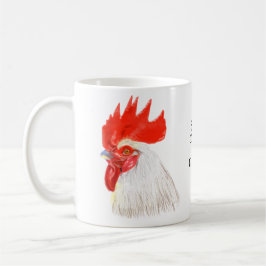 White Tupp Cockerel med anpassningsbar text Kaffemugg
