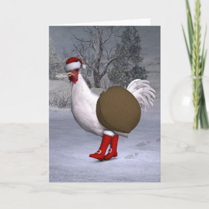 White Tupp Jultomten Helgkort