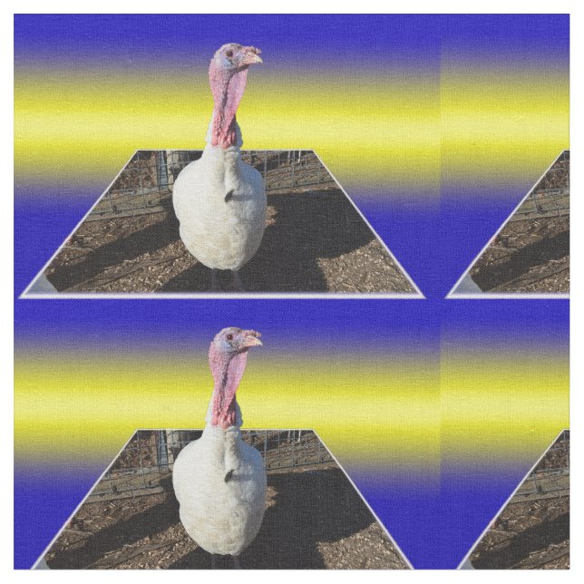 White Turkey Popout Art, Tyg (Närbild)