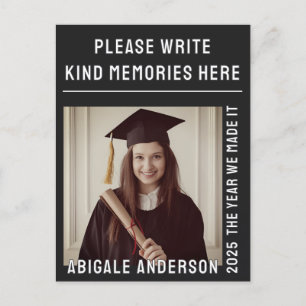 White Typography och Photo Studenten Bok Sign Helg Vykort