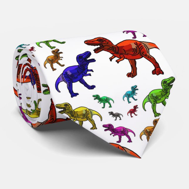 White Tyrannosaurus T Rex Rainbow Dinosaurs Slips (Rullad)