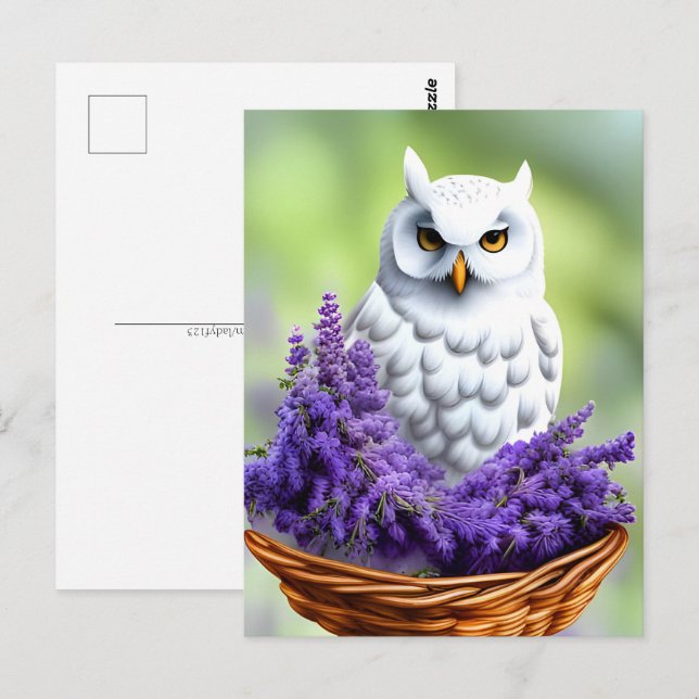 White Uggla i Lavender, Postcross Vykort (Fram/baksida)