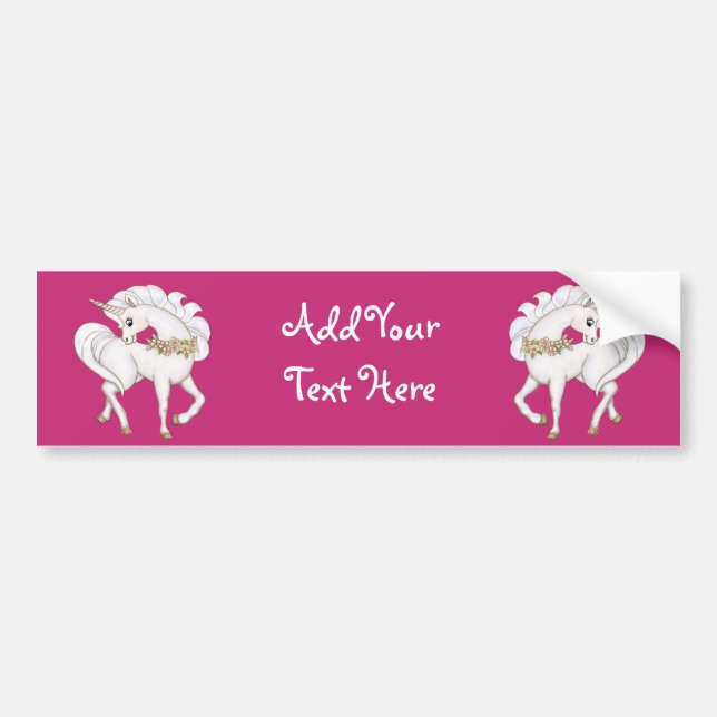 White Unicorn Bildekal (Framsidan)