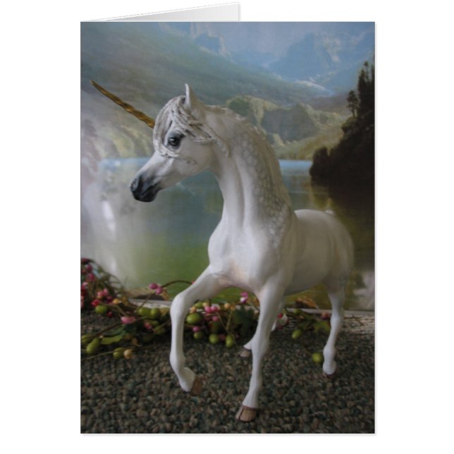 White Unicorn Hälsningskort (Framsidan)