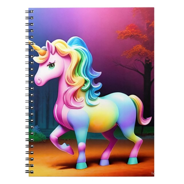 White Unicorn Horse-37474 Anteckningsbok (Framsidan)