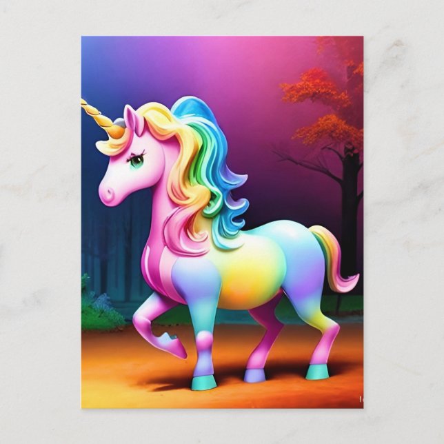White Unicorn Horse-37474 Vykort (Framsida)