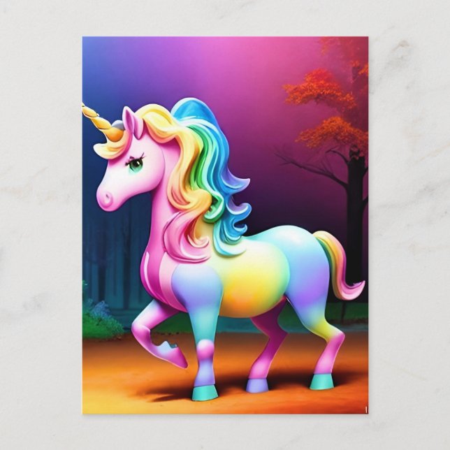 White Unicorn Horse-37474 Vykort (Framsida)