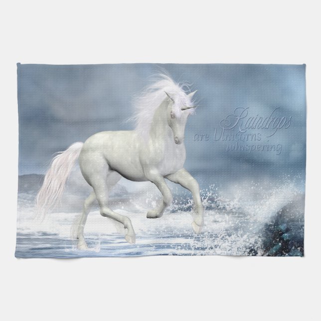 White Unicorn Kitchen Towel Kökshandduk (Horisontell)