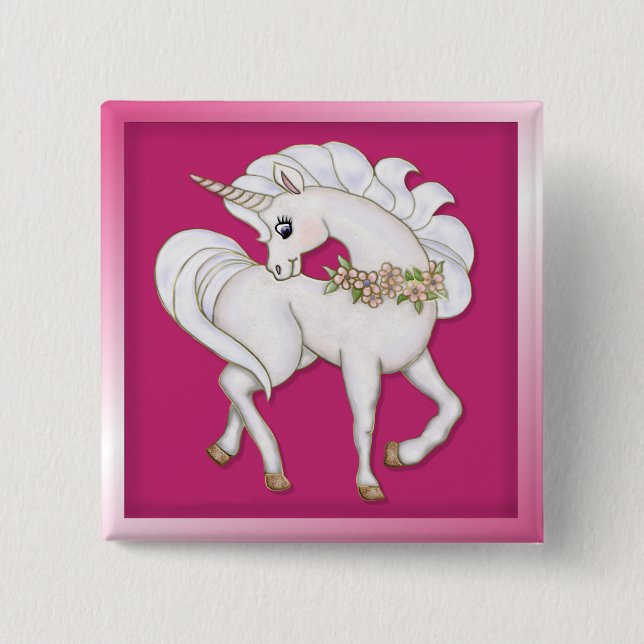 White Unicorn Knapp (Framsida)