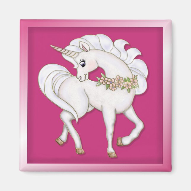 White Unicorn Magnet (Framsidan)