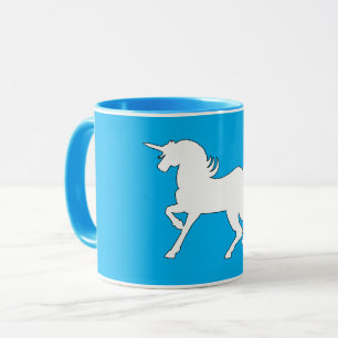 White Unicorn Silhouette Mugg