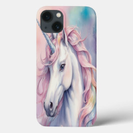 White Unicorn Silver Horn Pastel iPhone Cover