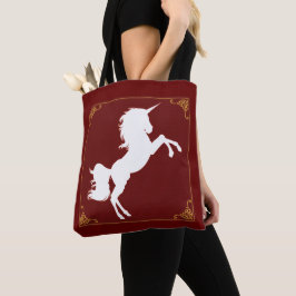 White Unicorn Tote Bag Tygkasse