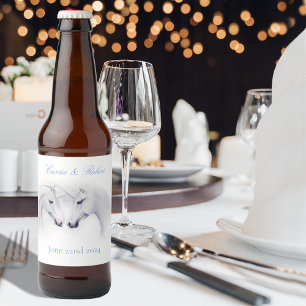 White Unicorns Kärlek par Ölflaska Etikett