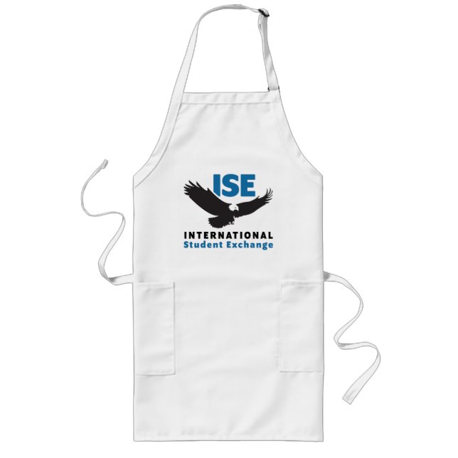 White Unisex Apron Långt Förkläde (Framsidan)