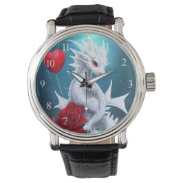 White Valentine Kärlek Dragon Armbandsur