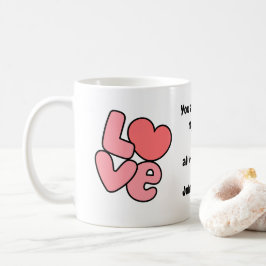White Valentine's Day Love Kaffemugg
