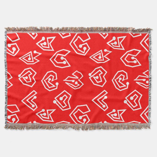 White Valentines Mazes Filt (Framsidan)