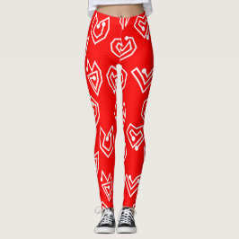 White Valentines Mazes Leggings