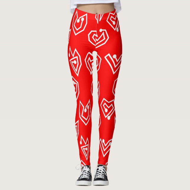White Valentines Mazes Leggings (Framsida)
