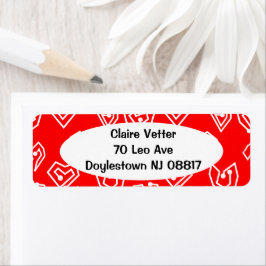 White Valentines Mazes Returadress Etikett