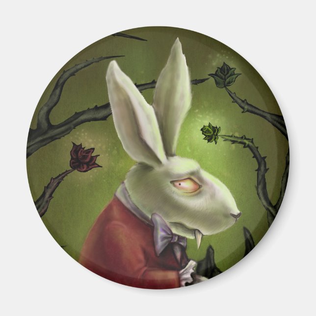 White Vampire Rabbit Magnet (Framsidan)